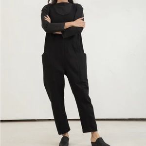 Elizabeth Suzann Clyde Jumpsuit in Cotton Canvas - Black - XS